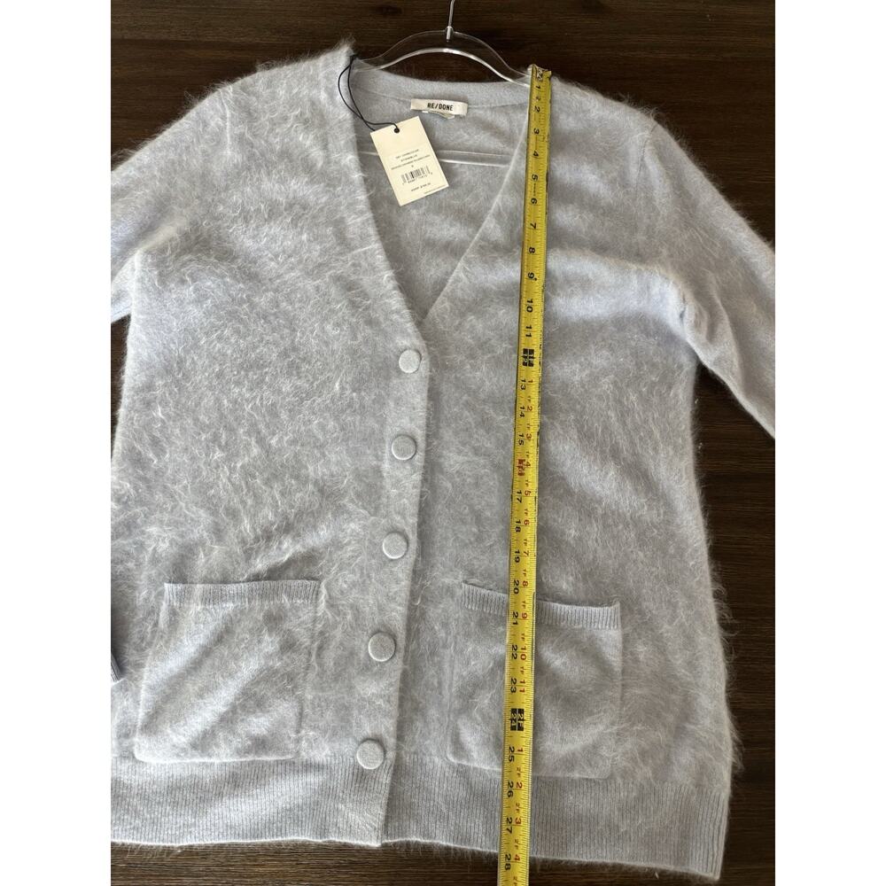RE/DONE Brushed Cashmere Cardigan Sweater Women’s Small Stone Blue $795 - Picture 7 of 9